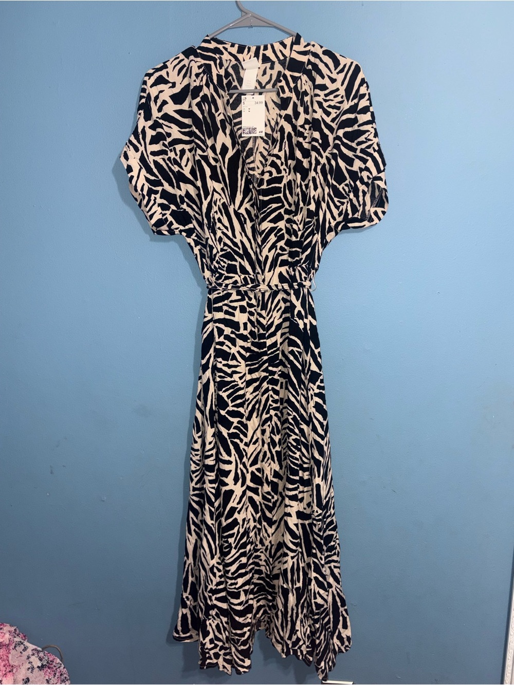 H&M Black and White Zebra Print Maxi Dress